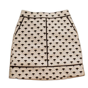 Ann Taylor Petite Patterned Skirt Blue and Navy Geometric Size 0P